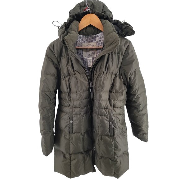 Eddie Bauer Women’s XL Goose Down Winter Coat – Long, Hooded, Warm Puffer Parka - Picture 3 of 13